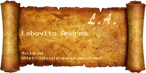 Lebovits Andrea névjegykártya